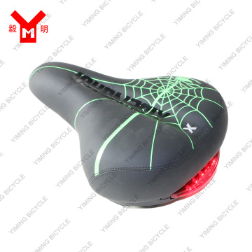 Bicycle saddle with LED rear light